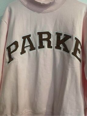 Parke Viral Pink & Brown Mockneck Sweatshirt | Oversized Fit